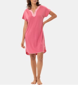 Chemise de nuit en coton modal MILY 201 - Lingerie Le Chat - Rose