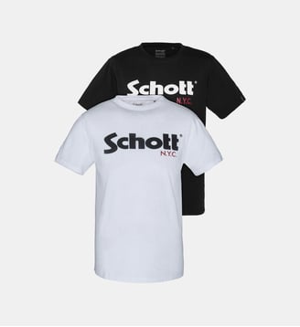 Pack de 2 t-shirts ras du cou - Schott - Blanc