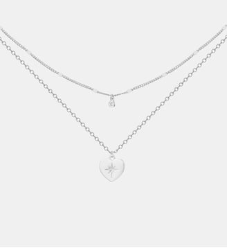Collier Coeur céleste en Argent avec diamant blanc - La Garçonne Diamant - Argent