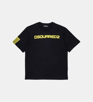 T-shirt avec logo sur la poitrine - Dsquared2 - Noir