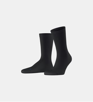 Chaussettes Run Rib Crew Coton - Falke - Noir basic