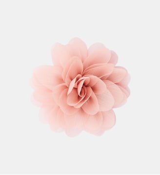 Broche fleur rose en tissu et lurex - Balaboosté - Rose