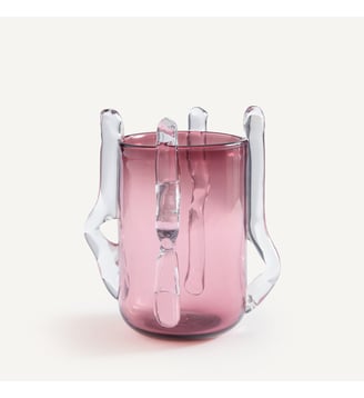 Vase en verre soufflé à la bouche, hauteur 26 cm - AM.PM - Lie de vin