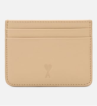 Porte-cartes unisexe en cuir de vachette Ami de Coeur - AMI Paris - Beige mastic