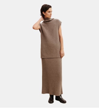 Pull sans manches à côtes - Bompard - Millet