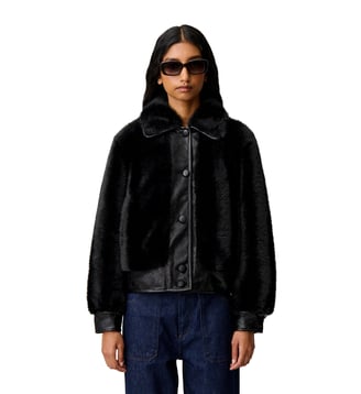 Veste courte fausse fourrure - Claudie Pierlot - Noir