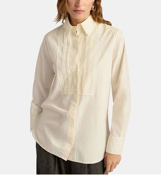Chemisier anasazi en coton craquelé - Momonì - Blanc