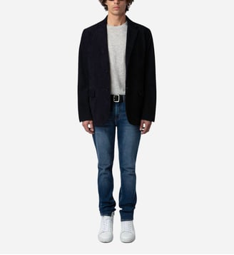 Blazer Valfried Suede - Zadig&Voltaire - Bleu encre