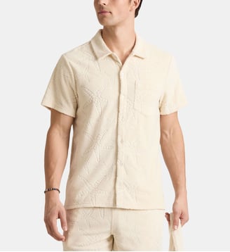 Chemise bowling en éponge Starfish Jacquard - Vilebrequin - Brume