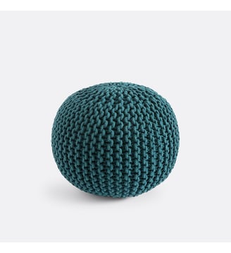 Pouf rond tressé Bisho - La Redoute Interieurs - Émeraude