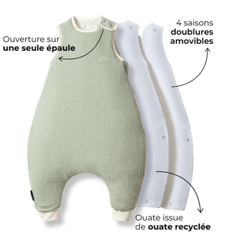 Gigoteuse à pieds avec chaussettes - Les petites billes - Vert