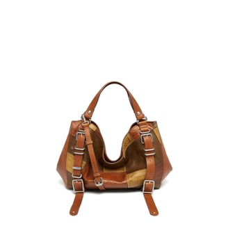 D-One-Sac medium à poignée supérieure en cuir patchwork - Diesel - Marron