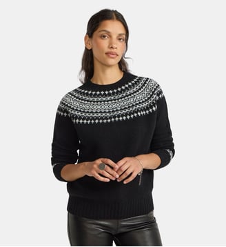 pull en laine imprimé jacquard - Agnès b. - Noir
