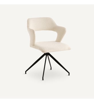 Fauteuil de table pivotant, bouclette - AM.PM - Craie