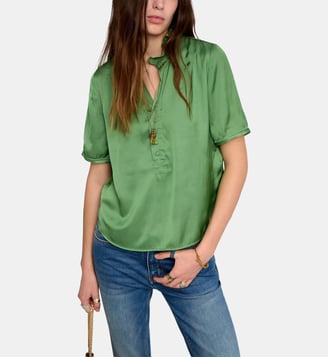 Top Topher Satin - Zadig&Voltaire - Vert verveine