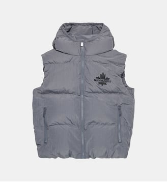 Gilet matelassé avec logo - Dsquared2 - Gris anthracite
