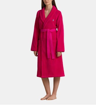Peignoir de bain long en coton - Ralph Lauren Home - Ciel rose