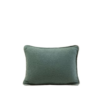 Housse De Coussin  Coton brut et ganse tressée - Madura - Vert cyprès