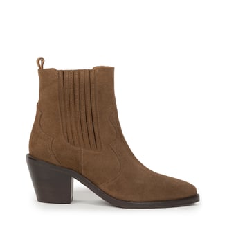 Bottines à Talons Dakota Cuir Suédé - Bobbies - Kaki
