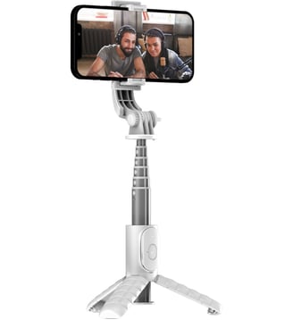 Perche à selfie Bluetooth 2 en 1 avec LED blanc - TNB - Multicolore