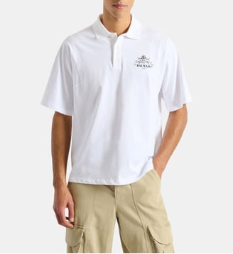 Polo Balmain Vine imprimé - Balmain - Blanc