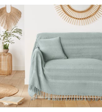 Plaid artisanal frangé coton La Redoute Interieurs