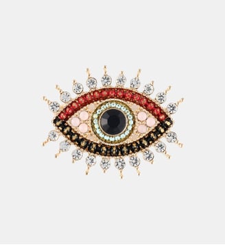 Broche œil multicolore - Balaboosté - Doré