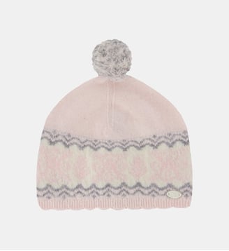 Bonnet - Rosée maille côtelée rayures - Tartine Et Chocolat - Rose pâle