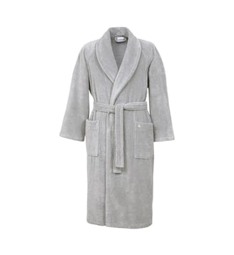 Peignoir de bain long en coton modal - Yves Delorme - Platine