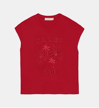 T-shirt sans manches col rond imprimé broderie TIM La Petite Etoile