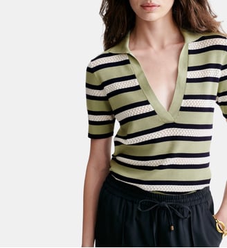 Pull Col Polo Rayé Handy - Vanessa Bruno - Multicolore
