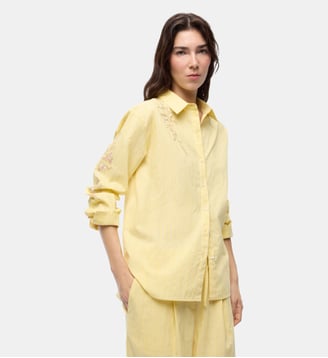 Chemise à rayures avec broderies florales Pinko