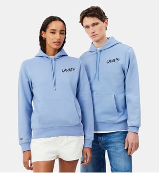 Sweatshirt à capuche molleton - Lacoste - Bleu clair