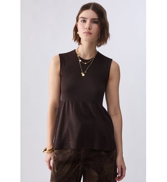 Top en maille lamé - Liu Jo - Marron