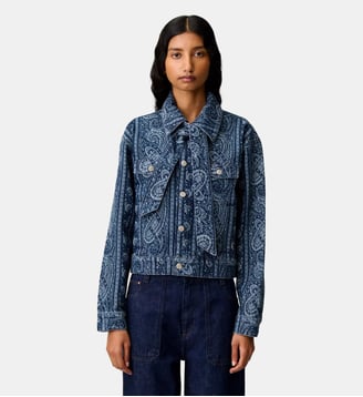 Veste denim imprimée - Claudie Pierlot - Print marine
