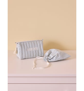 Trousse de toilette en coton vichy - Cyrillus - Vichy vert