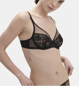 Soutien-gorge avec armatures Amazone décolleté plongeant - Simone Pérèle - Noir