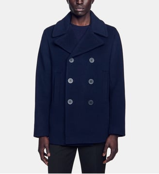 Manteau court droit en laine mélangée Sandro
