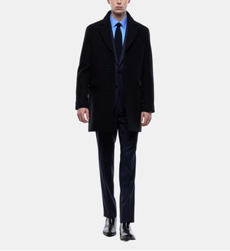 Manteau droit mi-long en laine Fursac