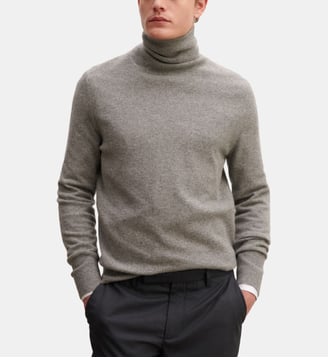 Pull col roulé classique - Bompard - Gris meteorite