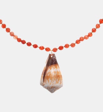 Collier avec perles et pendentif coquillage MANILLE - Hipanema - Ambre