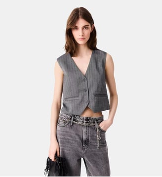 Veston de tailleur strassé - Maje - Gris