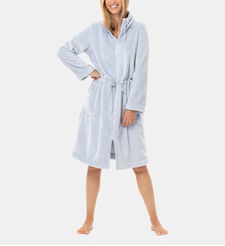 Veste zippée en peluche flanelle ESSENTIEL H53B - Lingerie Le Chat - Bleu