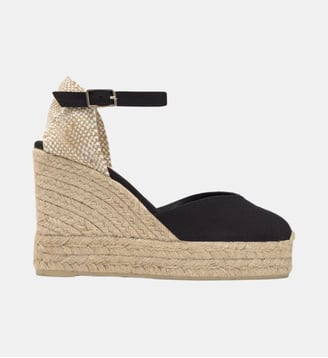 Espadrilles compensées à plateforme tressée CHIARITA - Castaner - Noir