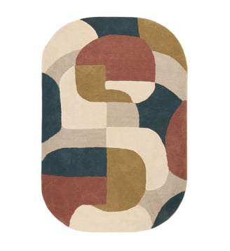Tapis De Sol  Laine à motifs graphiques - Madura - Naturel et multicolore