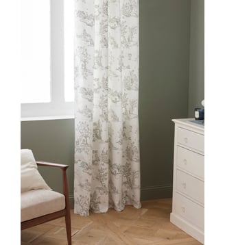 Rideau à oeillets esprit toile de Jouy - Cyrillus - Jouy taupe