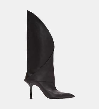 Bottes à talons Twist en cuir - Balmain - Black