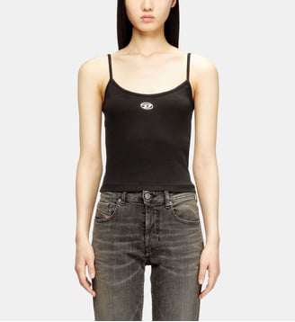 Haut côtelé avec Oval D métallique - Diesel - Noir