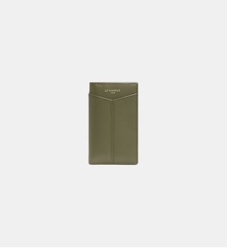 Porte cartes vertical Charlotte en cuir lisse - Le Tanneur - Tilleul