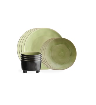 Set Table 12 Pièces avec Bol Riviera - Costa Nova - Vert frais